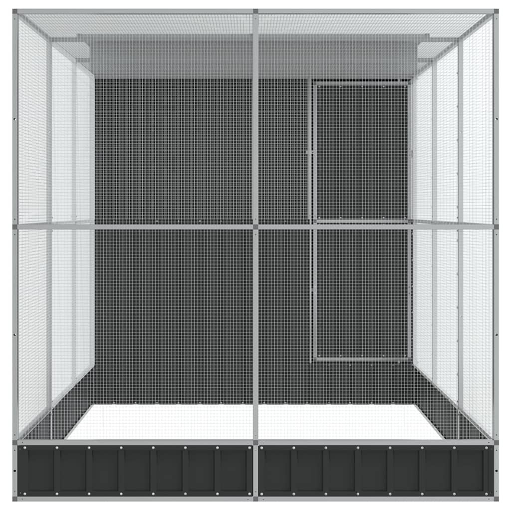 Aviary with Extension Silver 416x203x216 cm Steel