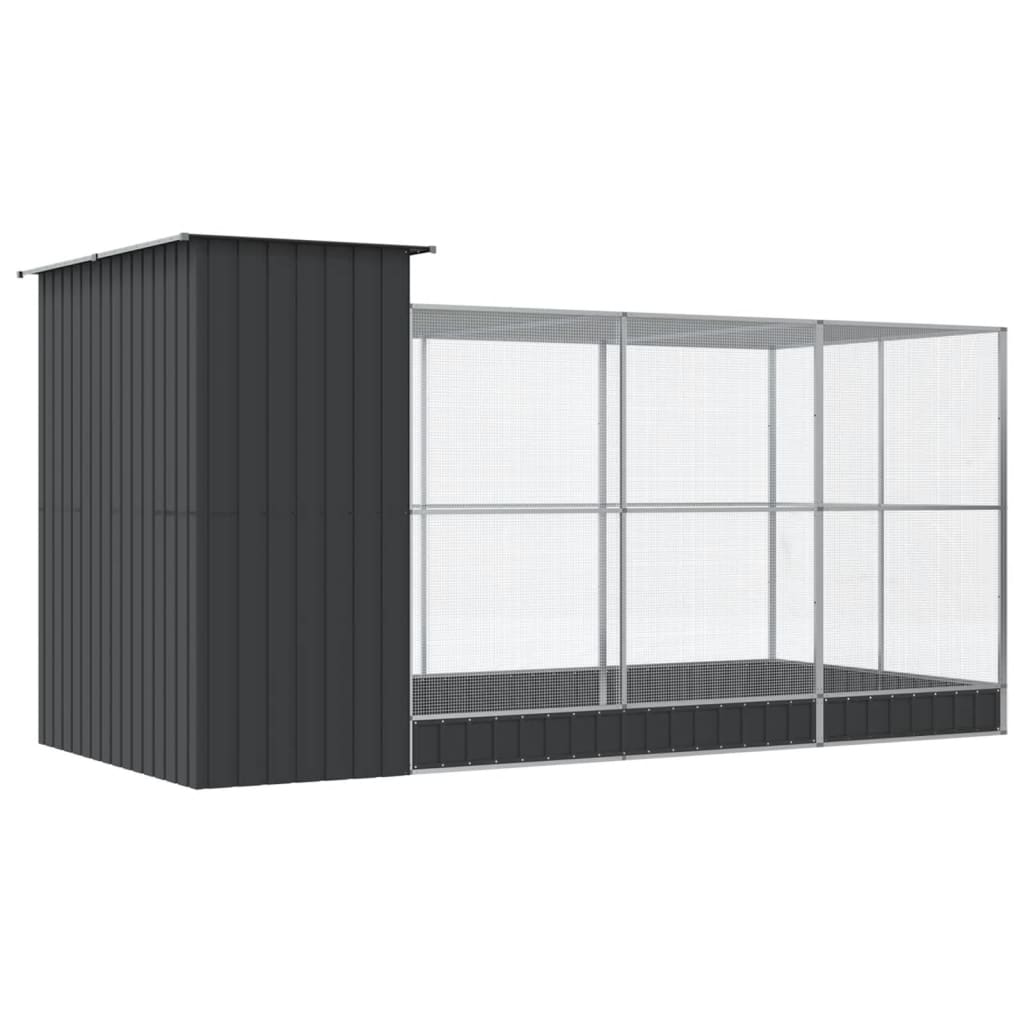 Aviary with Extension Silver 416x203x216 cm Steel