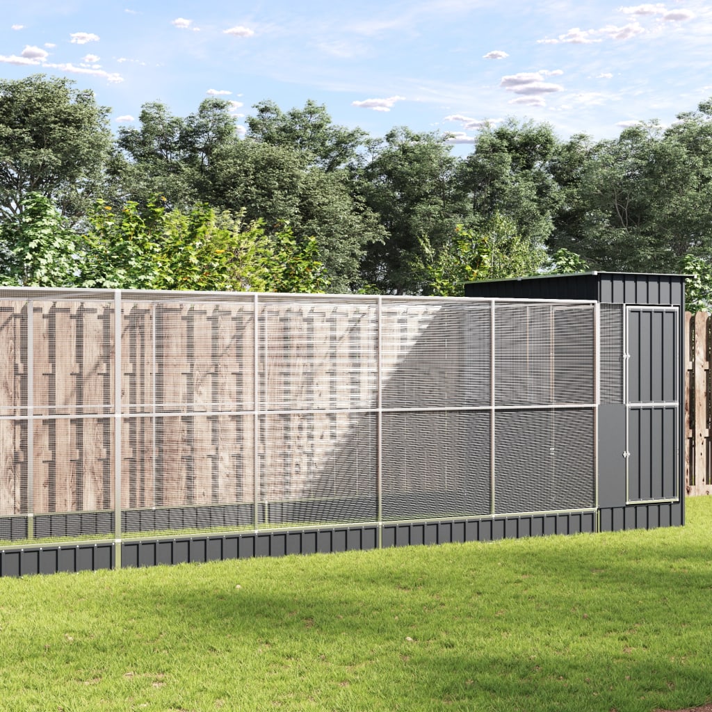 Aviary with Extension Silver 1037x203x216 cm Steel