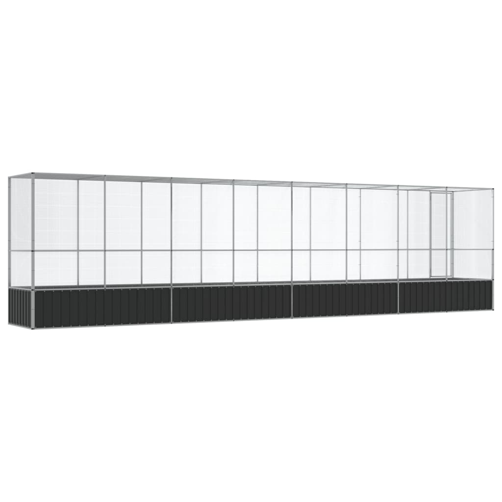Aviary with Extension Silver 834.5x107x212 cm Steel