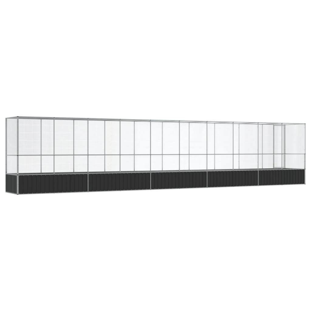 Aviary with Extension Silver 1042.5x107x212 cm Steel