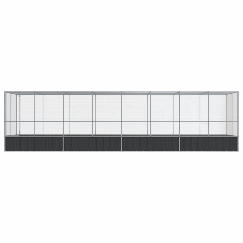 Aviary with Extension Silver 832x207x212 cm Steel