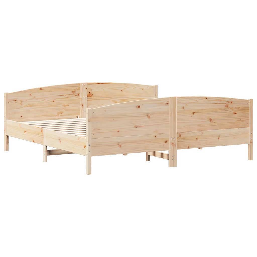 Bed Frame with Headboard 180x200 cm Solid Wood Pine