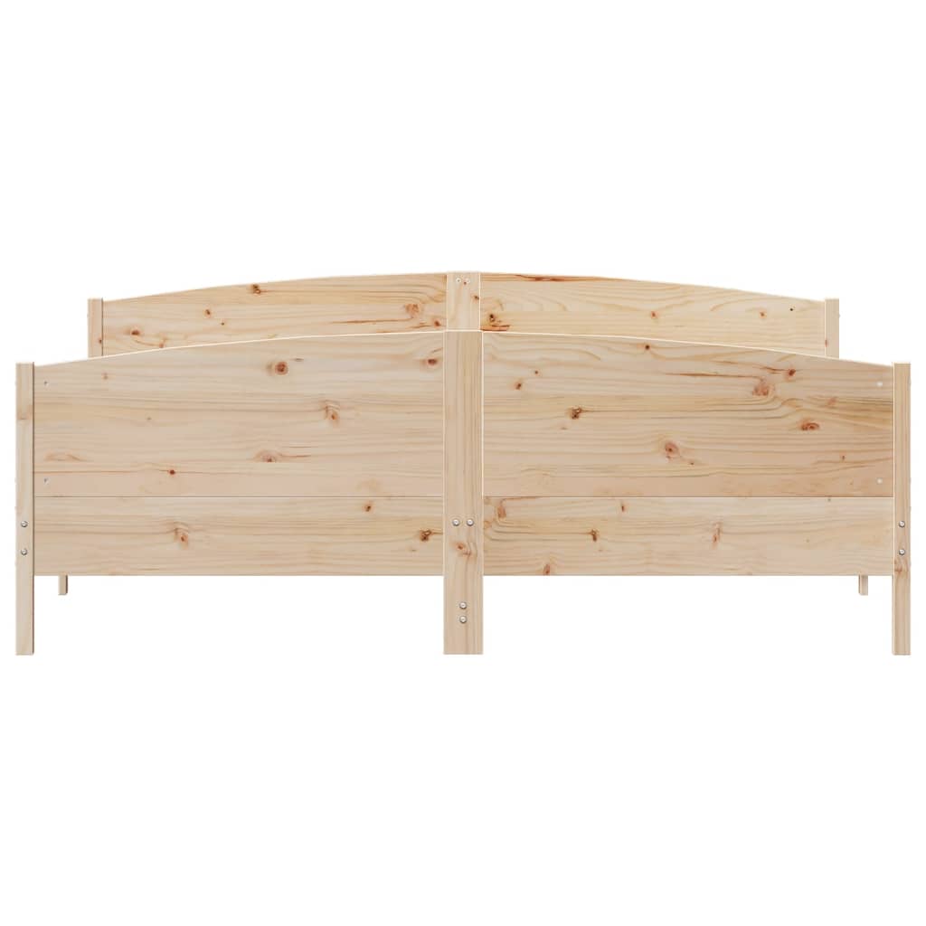 Bed Frame with Headboard 180x200 cm Solid Wood Pine