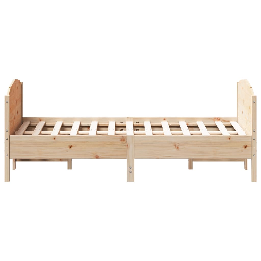 Bed Frame with Headboard 150x200 cm Solid Wood Pine