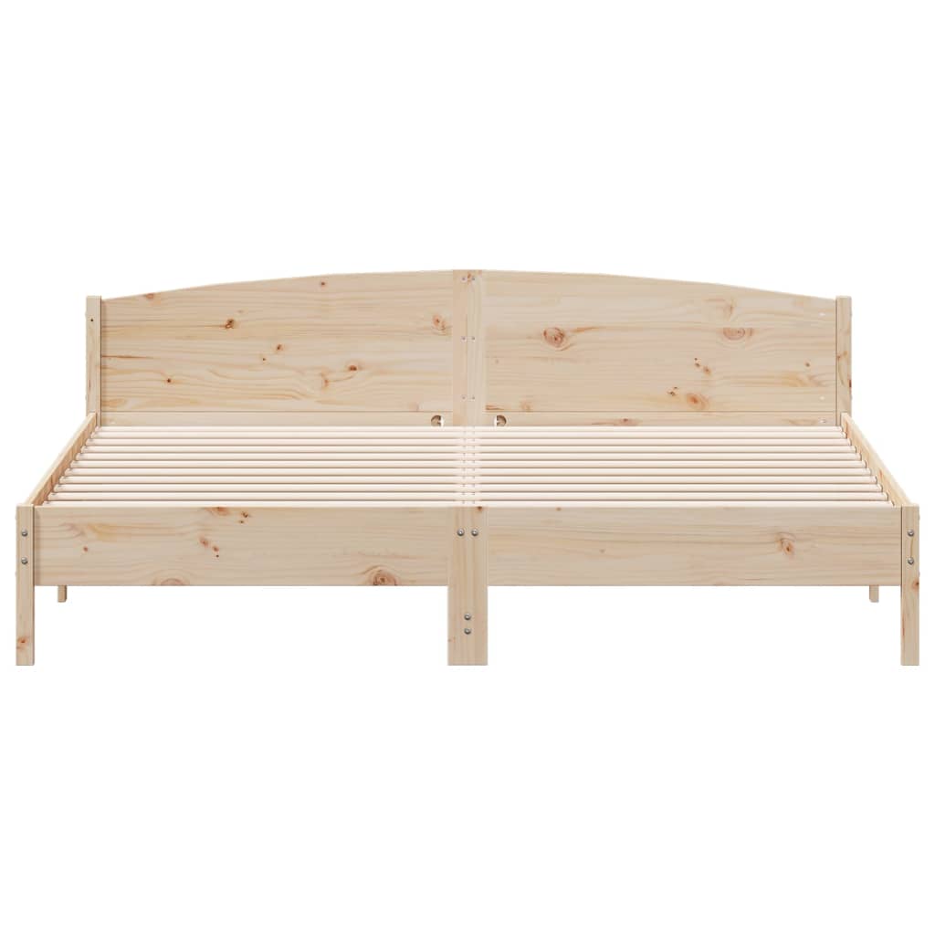 Bed Frame with Headboard 180x200 cm Solid Wood Pine