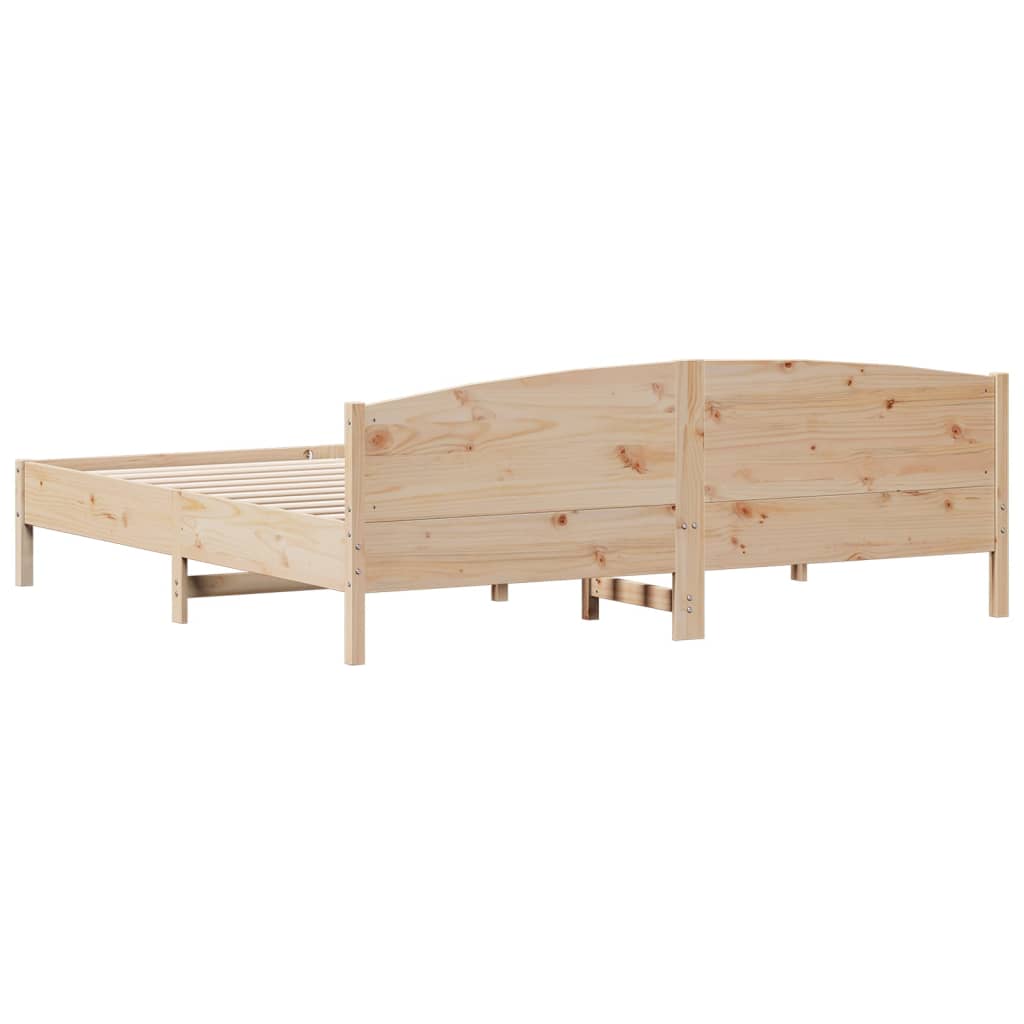 Bed Frame with Headboard 180x200 cm Solid Wood Pine