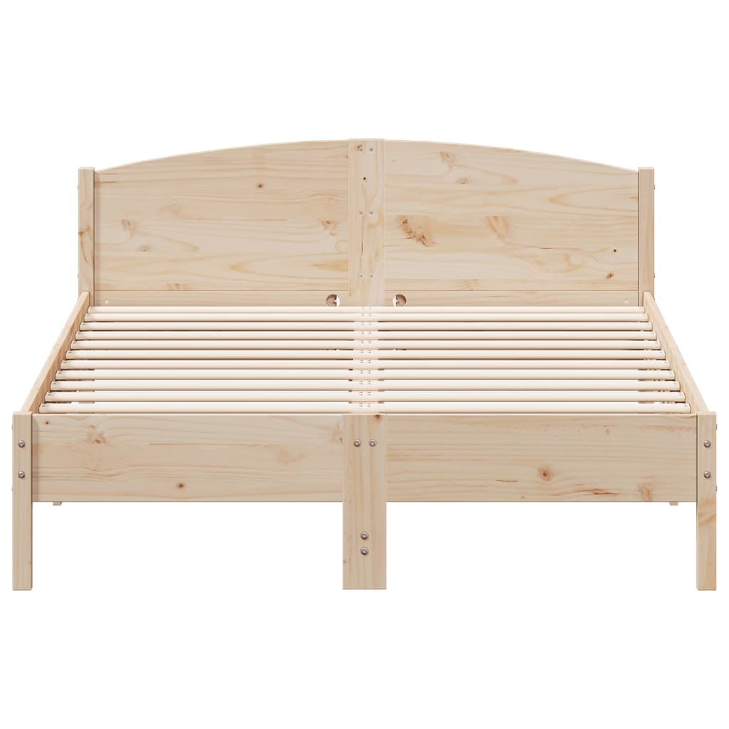 Bed Frame with Headboard 150x200 cm Solid Wood Pine