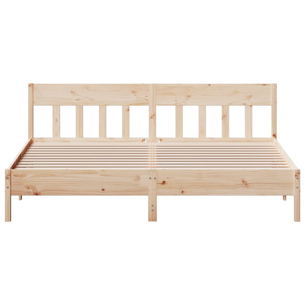 Bed Frame with Headboard 180x200 cm Solid Wood Pine