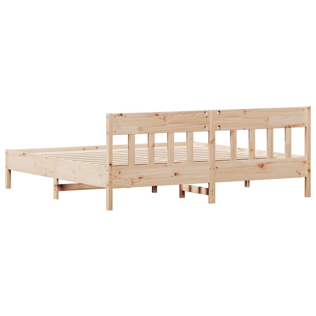 Bed Frame with Headboard 180x200 cm Solid Wood Pine