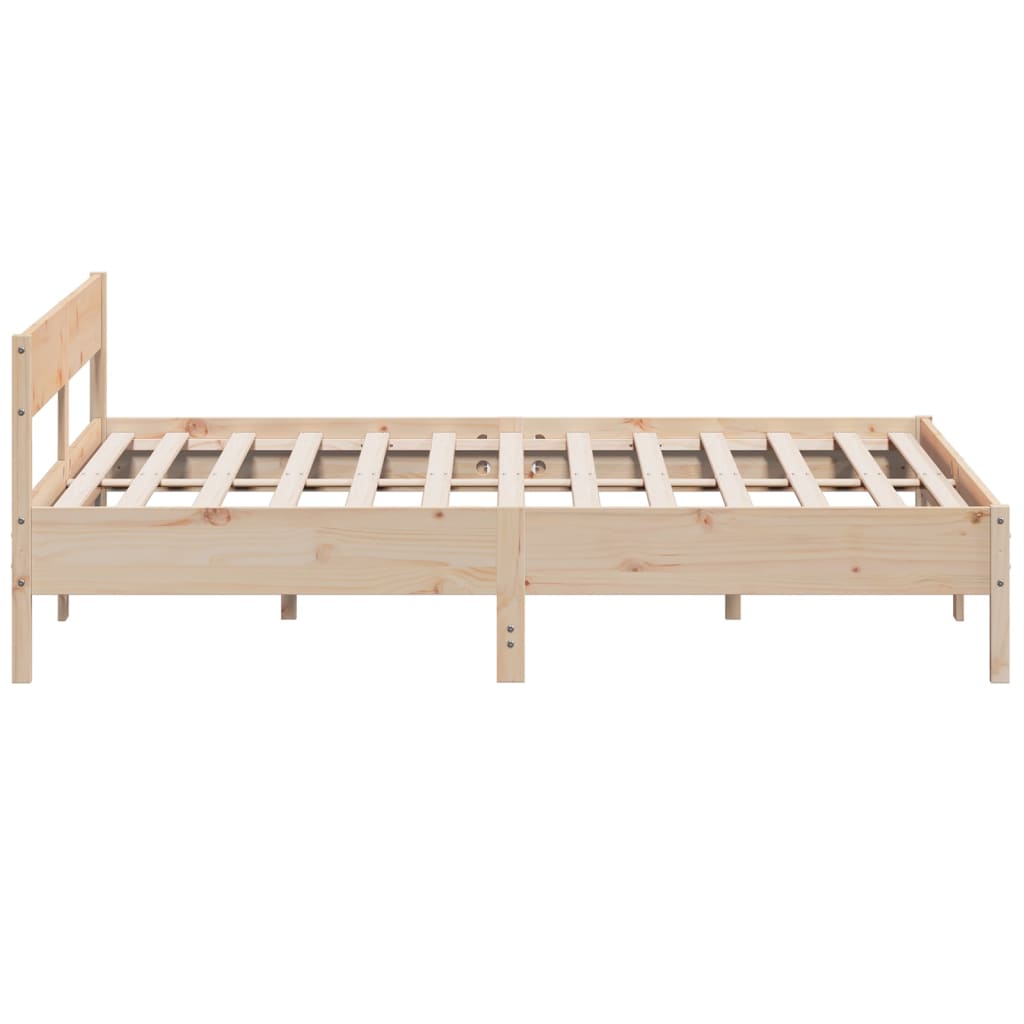Bed Frame with Headboard 180x200 cm Solid Wood Pine