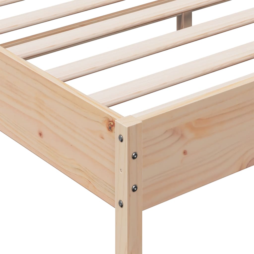 Bed Frame with Headboard 180x200 cm Solid Wood Pine