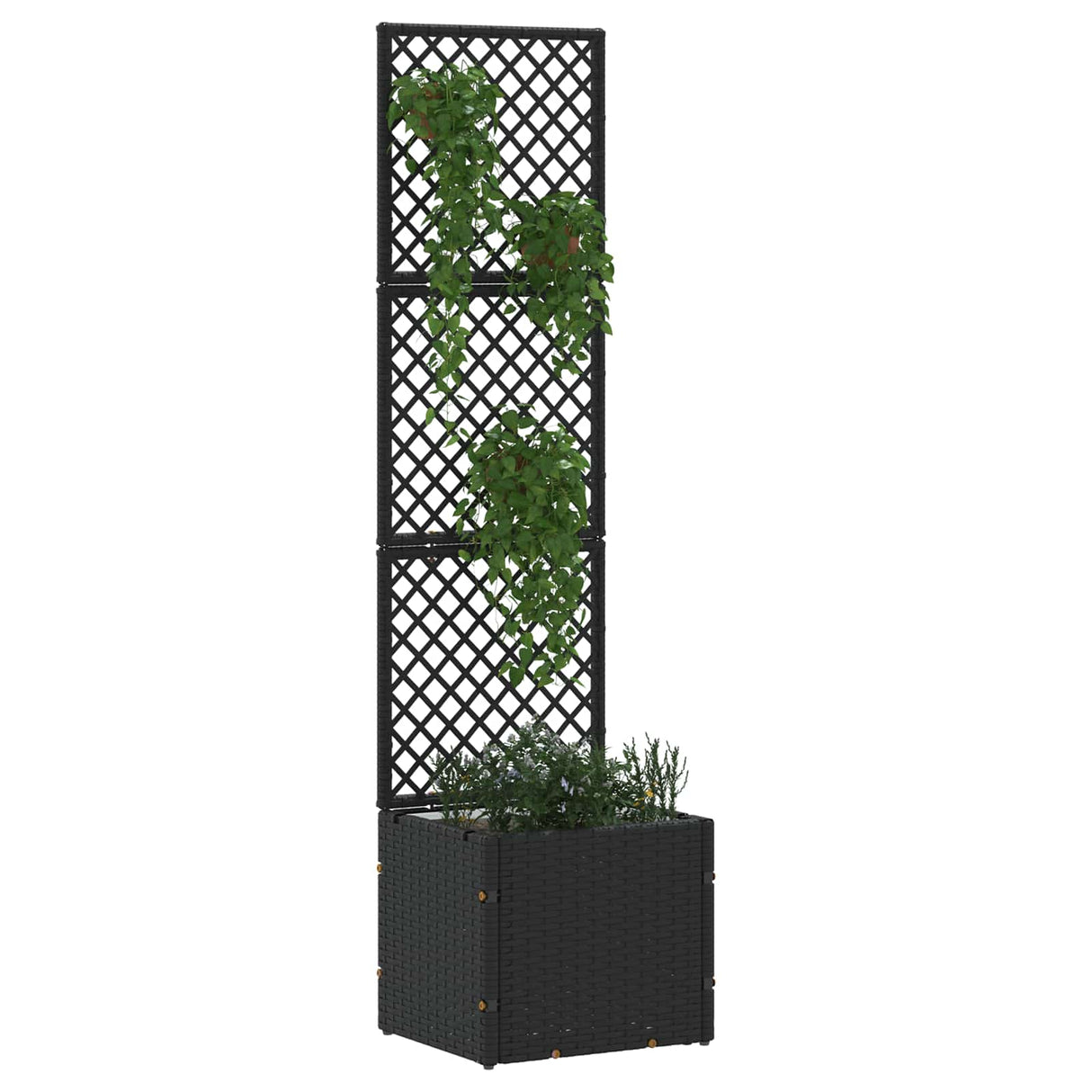 Garden Trellis Planter Black 35 x 30 x 135 cm Metal