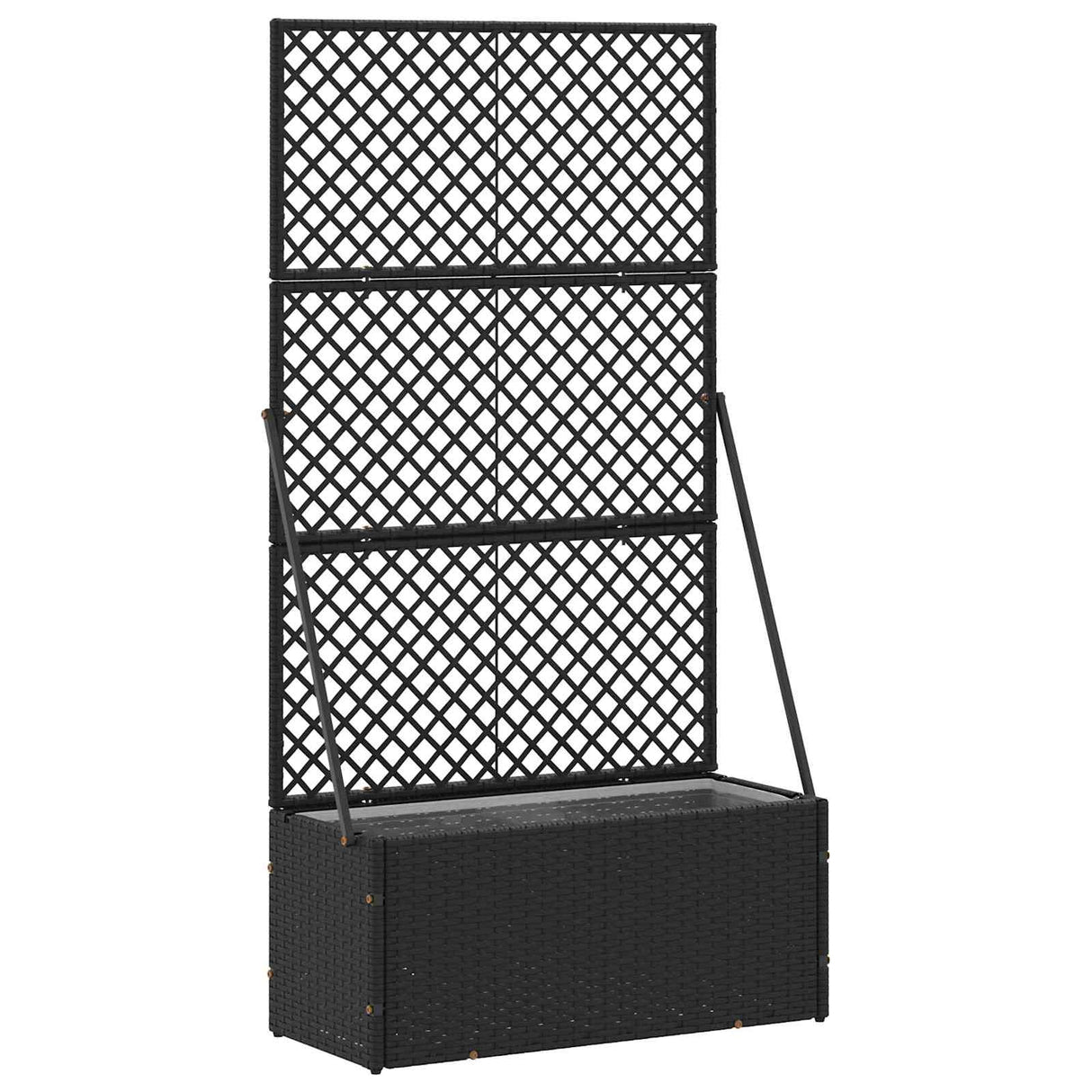 Garden Trellis Planter Black 70 x 30 x 135 cm Metal