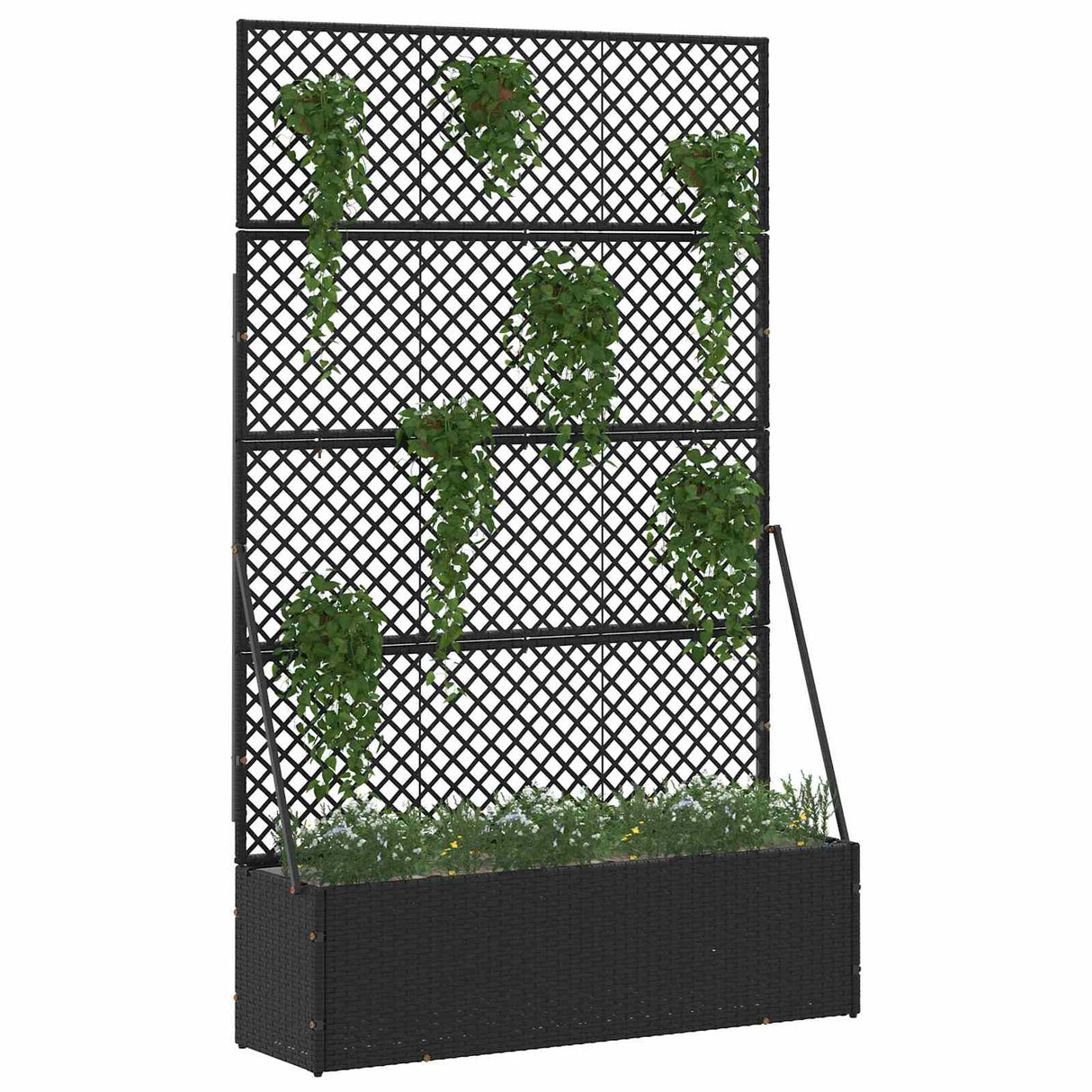 Garden Trellis Planter Black 105 x 30 x 170 cm Metal