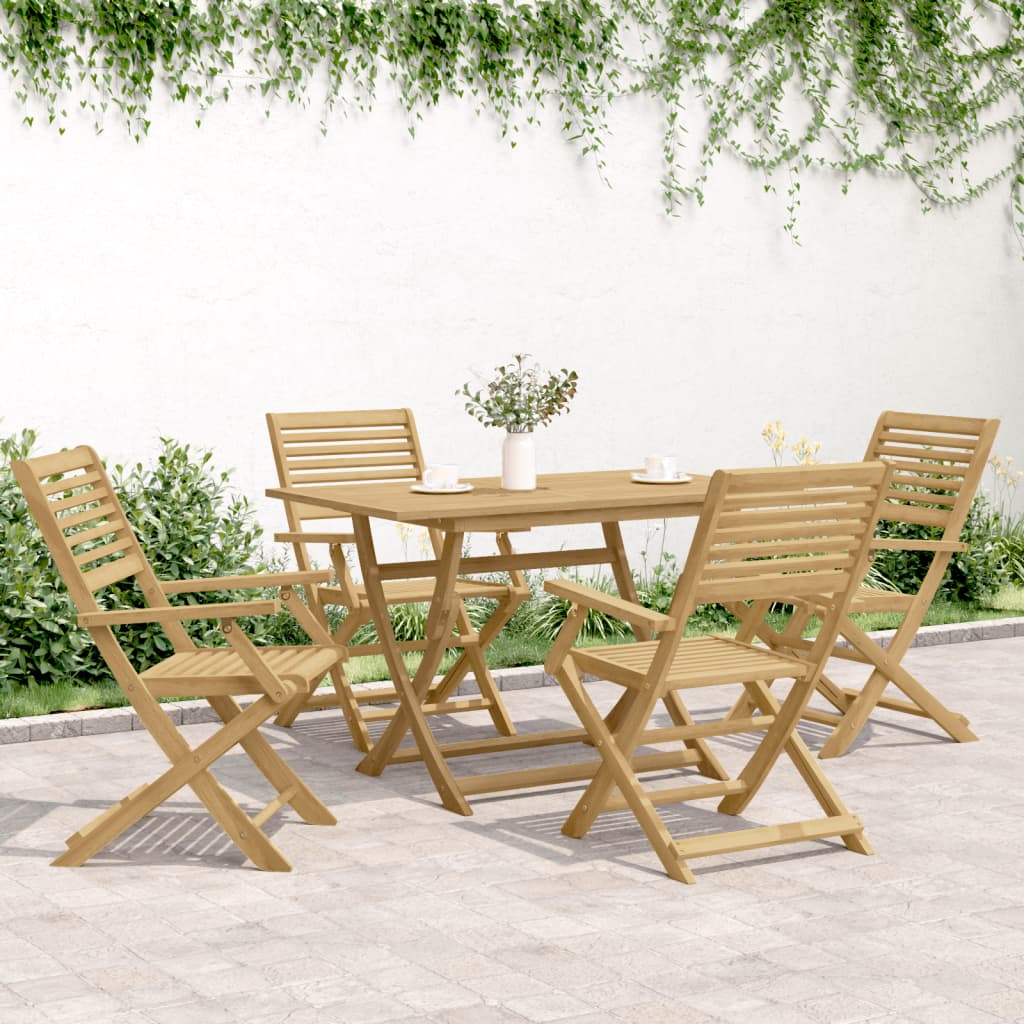 Folding Chairs 4 pcs 54.5x61.5x86.5 cm Solid Wood Acacia