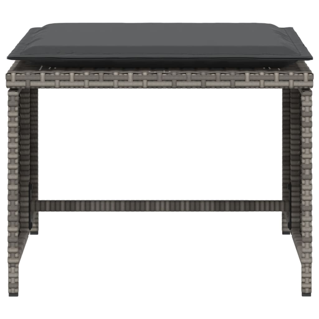 Garden Chair with Footstool Grey Poly Rattan