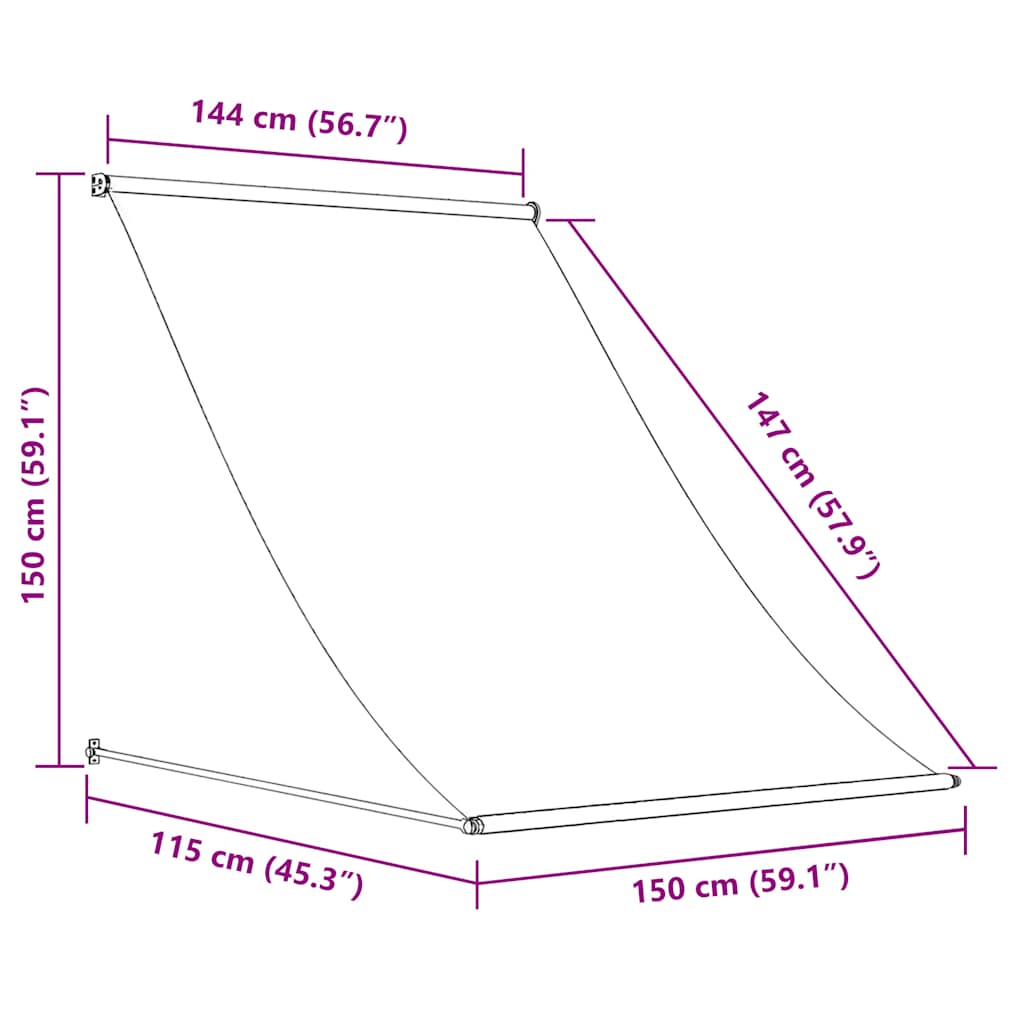 Retractable Awning Anthracite 150x150 cm Fabric and Steel