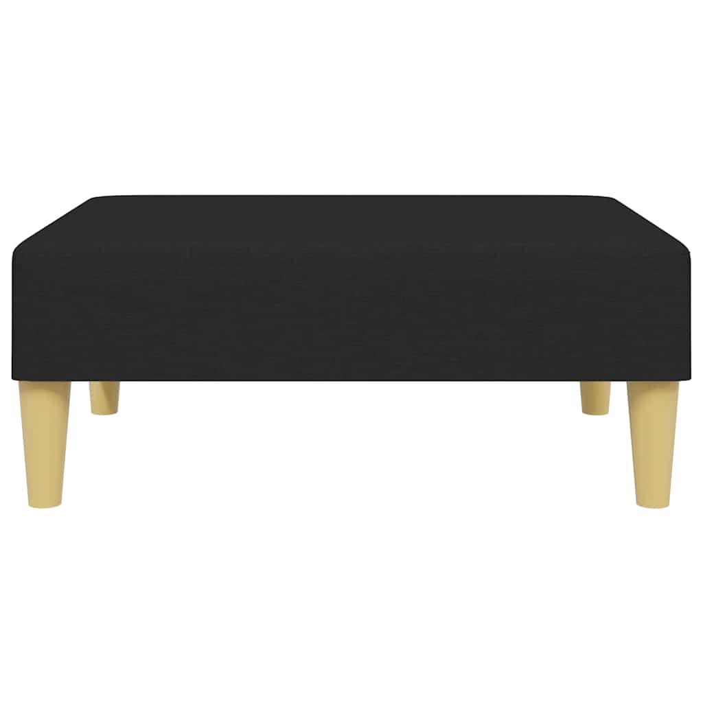 2-Seater Sofa Bed with Footstool Black Fabric