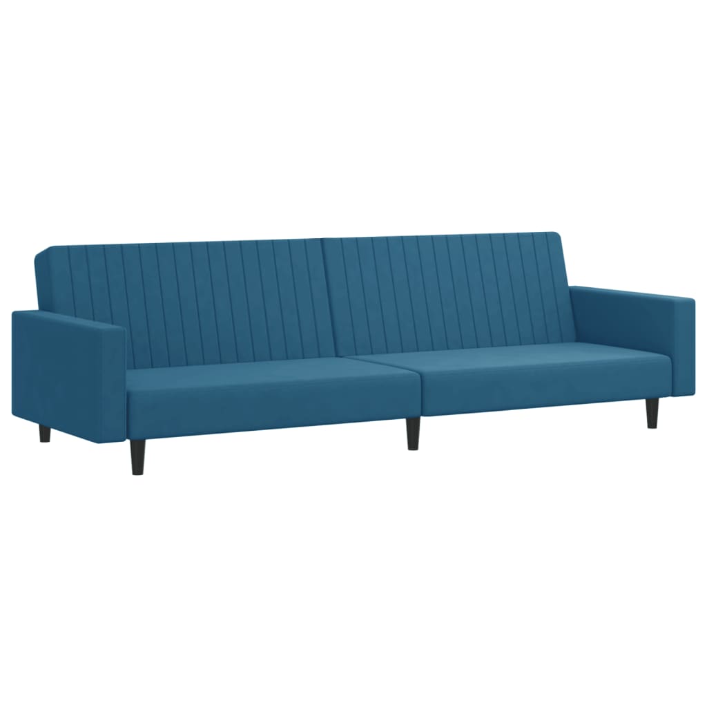 2 Piece Sofa Set Blue Velvet
