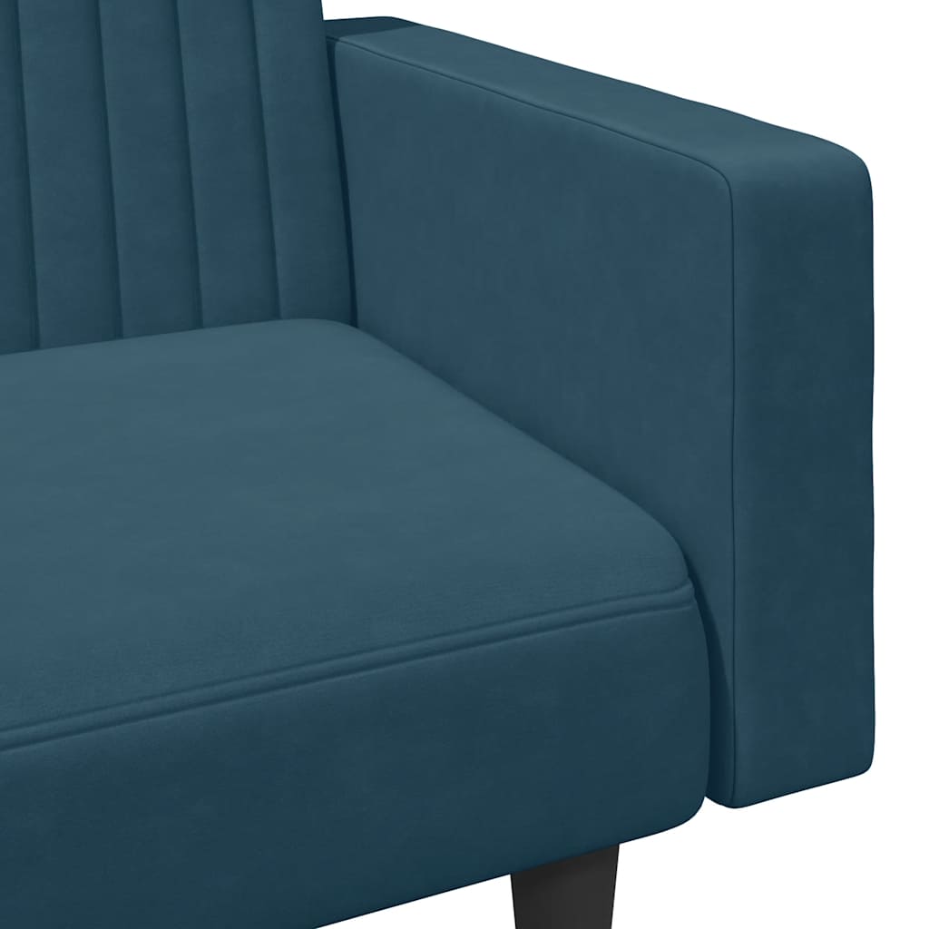 2 Piece Sofa Set Blue Velvet