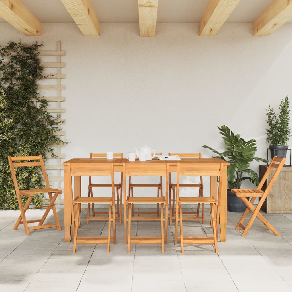 Folding Chairs 8 pcs Solid Wood Acacia