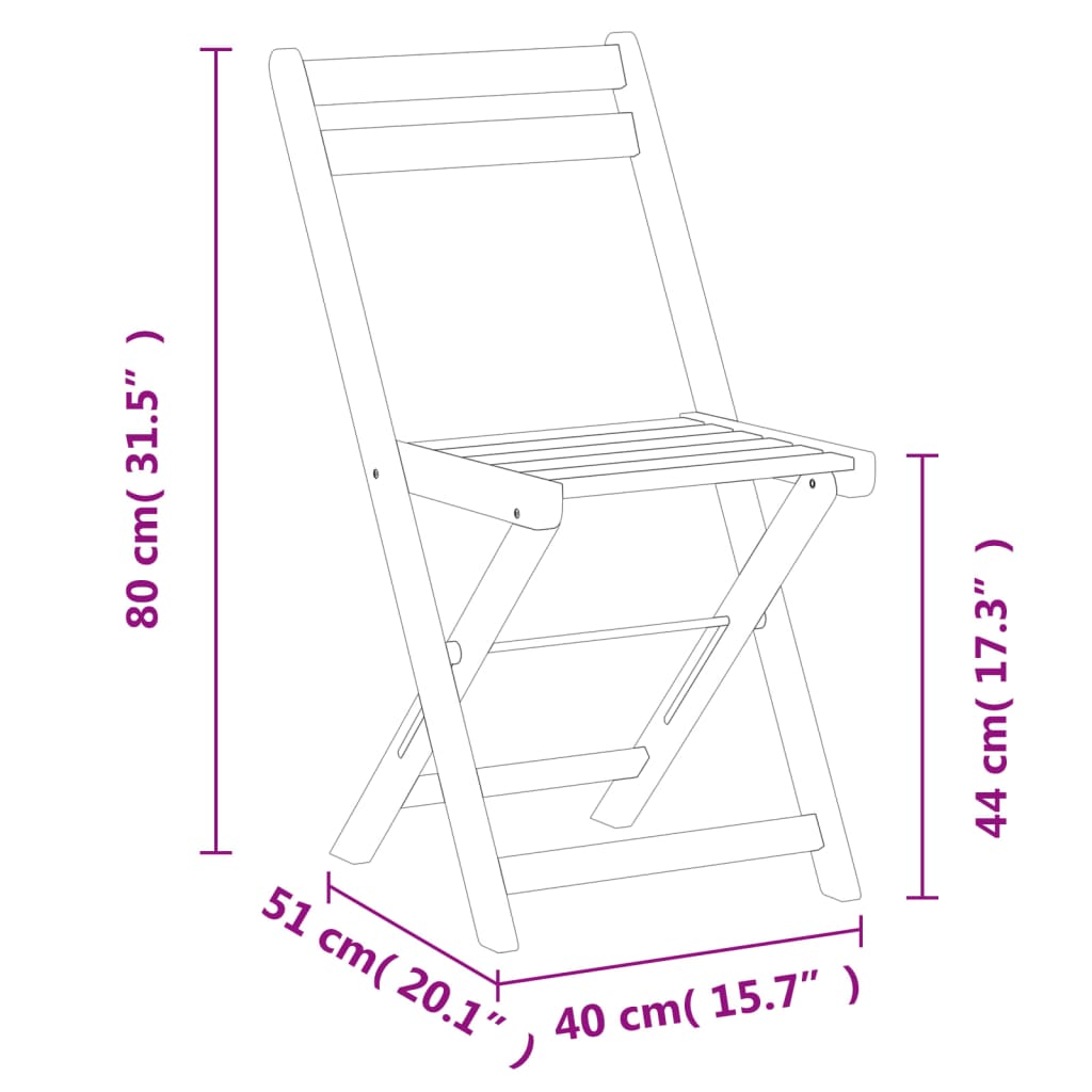 Folding Chairs 8 pcs Solid Wood Acacia