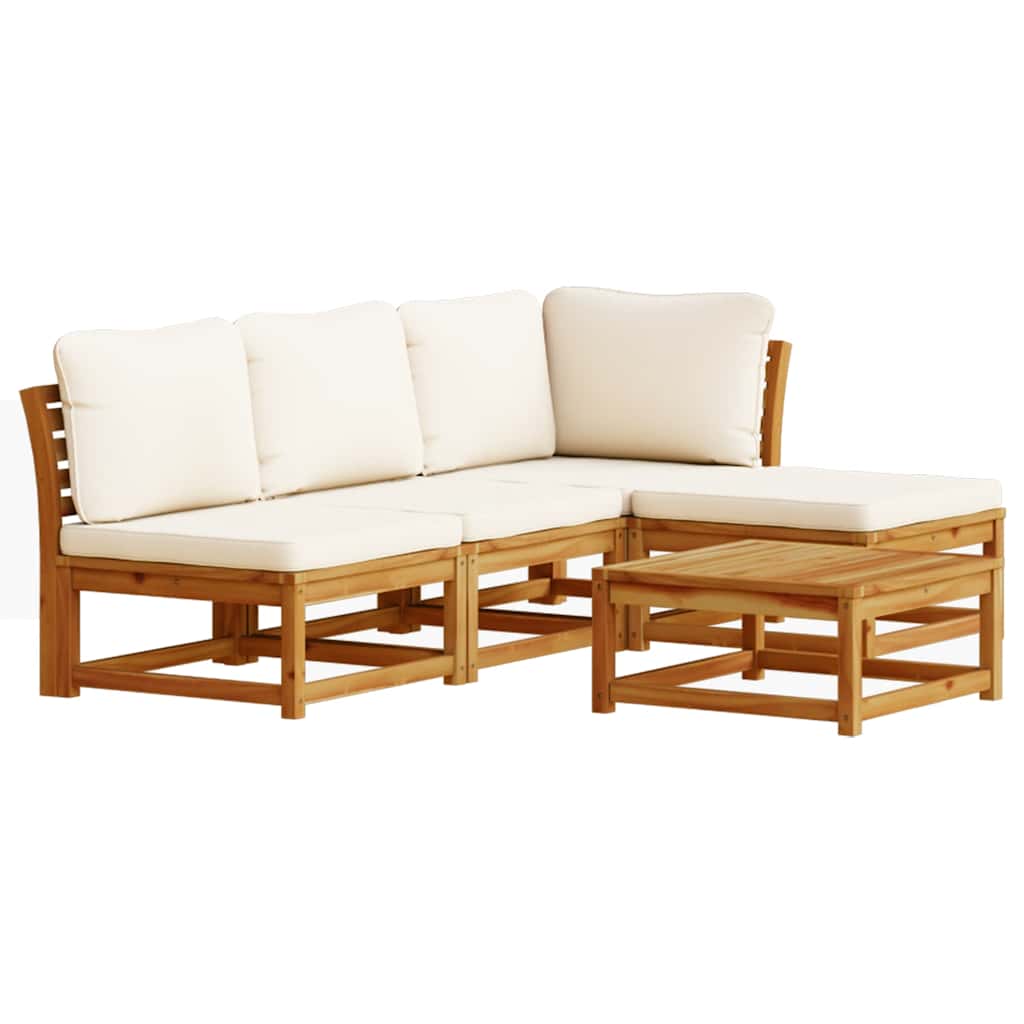 5 Piece Garden Lounge Set with Cushions Solid Wood Acacia