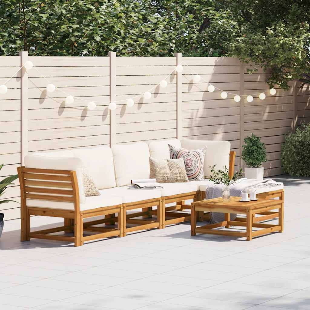6 Piece Garden Lounge Set with Cushions Solid Wood Acacia