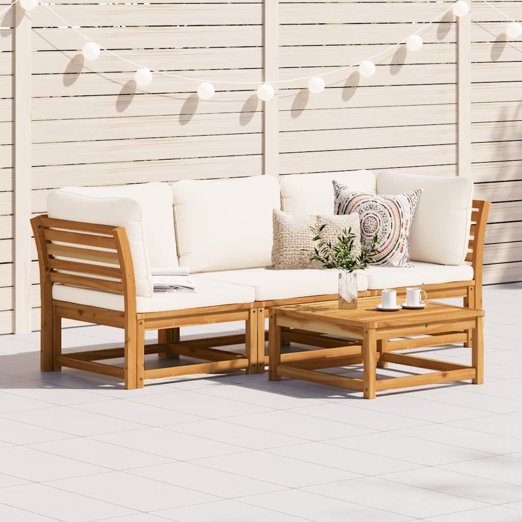 3 Piece Garden Lounge Set with Cushions Solid Wood Acacia