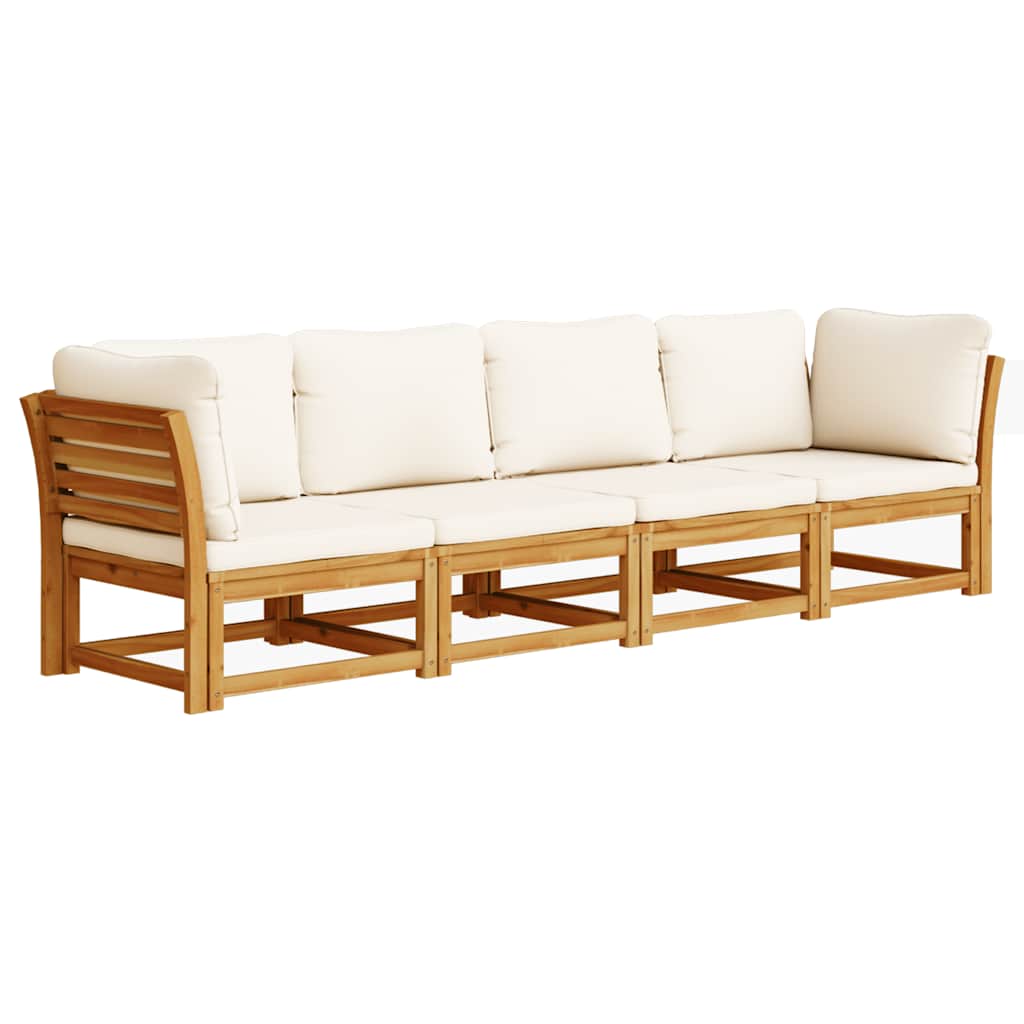 4 Piece Garden Lounge Set with Cushions Solid Wood Acacia