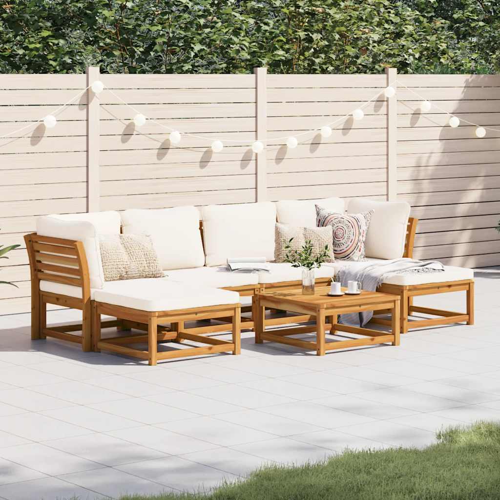 7 Piece Garden Lounge Set with Cushions Solid Wood Acacia