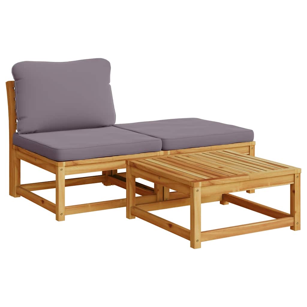 6 Piece Garden Lounge Set with Cushions Solid Wood Acacia