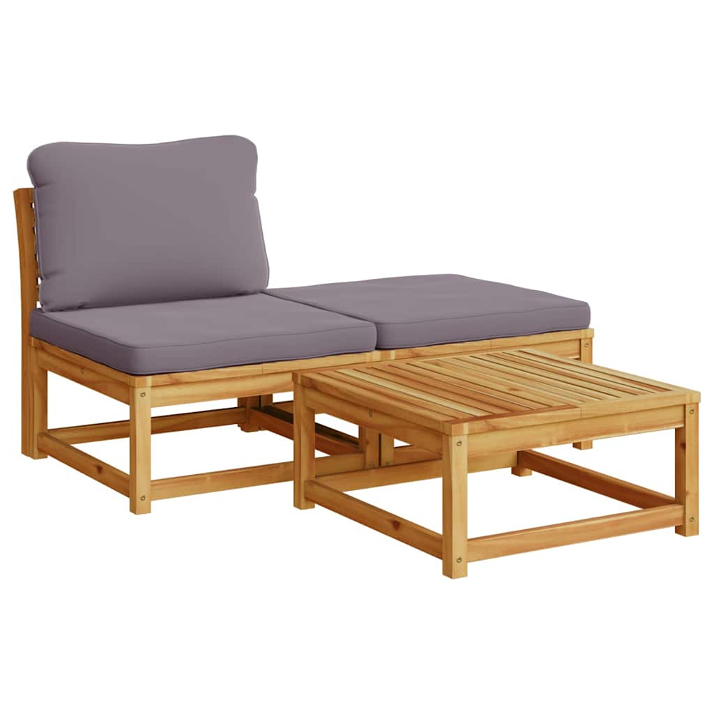 5 Piece Garden Lounge Set with Cushions Solid Wood Acacia