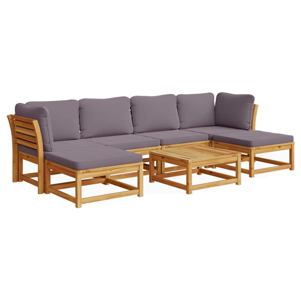 7 Piece Garden Lounge Set with Cushions Solid Wood Acacia