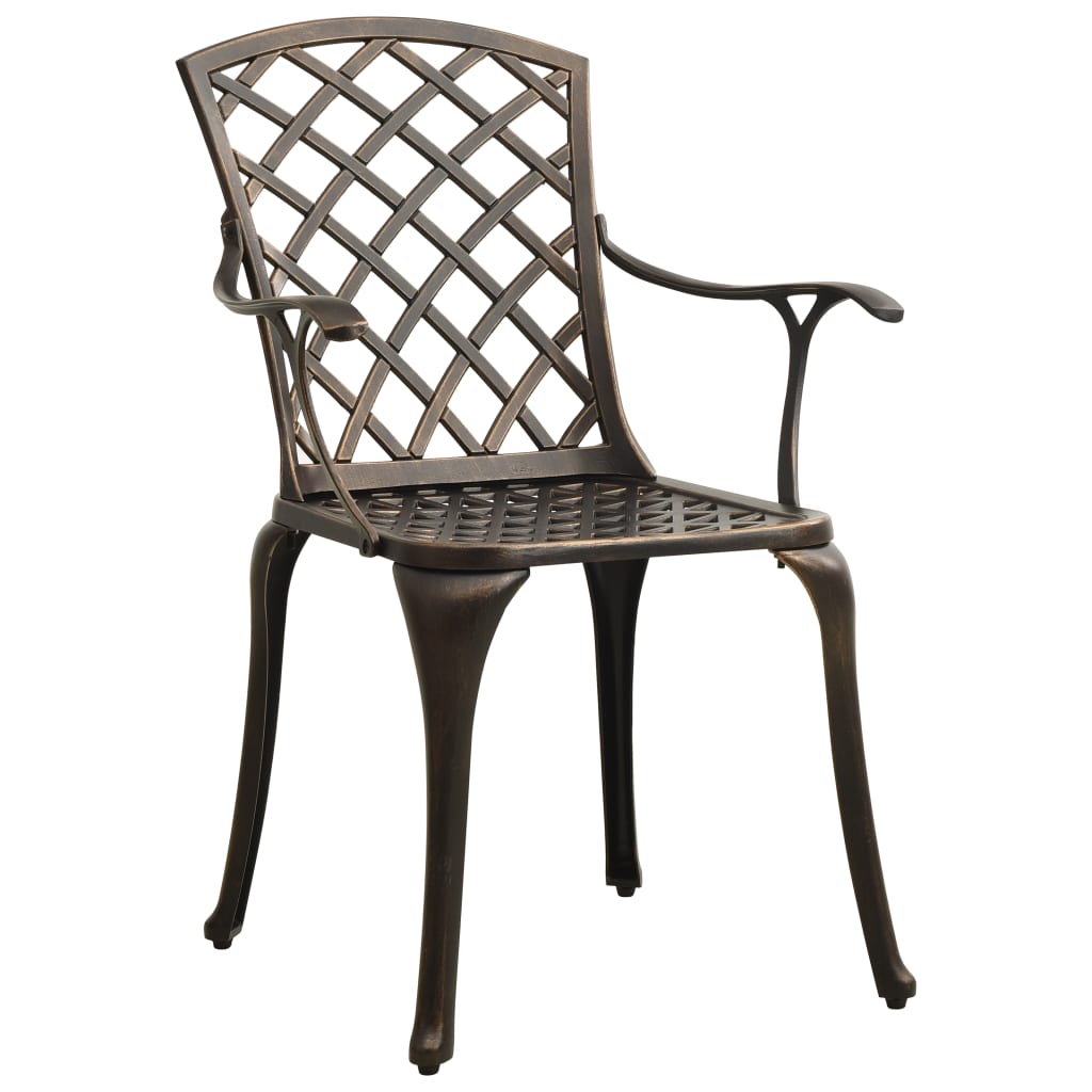 3 Piece Bistro Set Bronze Cast Aluminium
