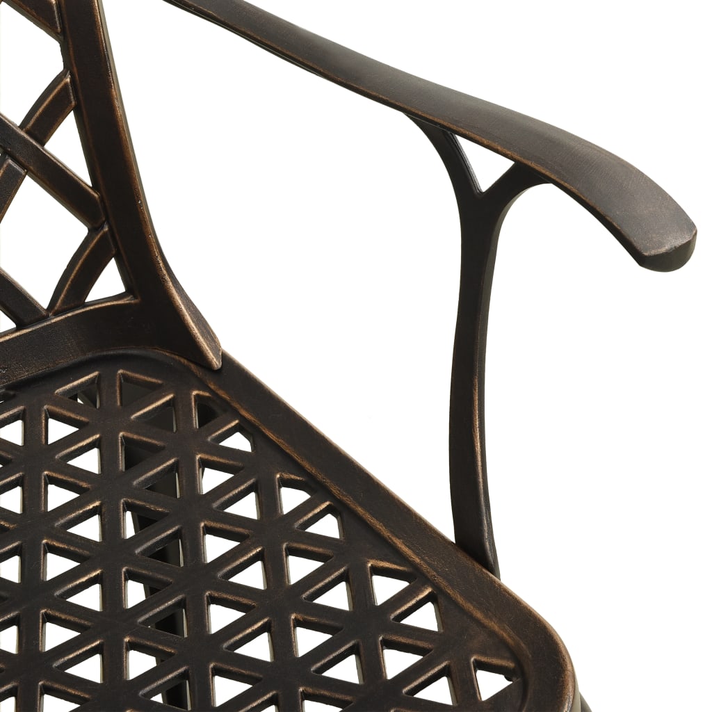 3 Piece Bistro Set Bronze Cast Aluminium