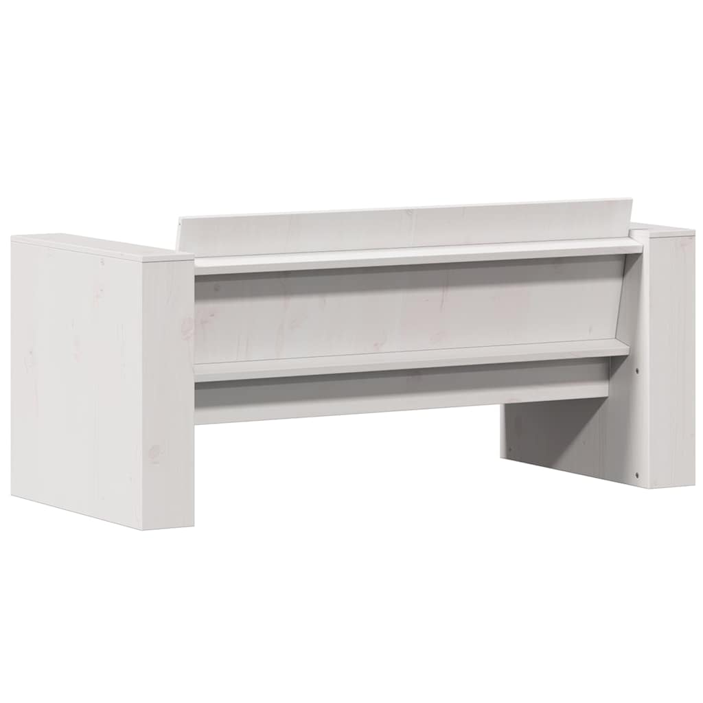 Garden Sofa 2-Seater White 134x60x62 cm Solid Wood Pine
