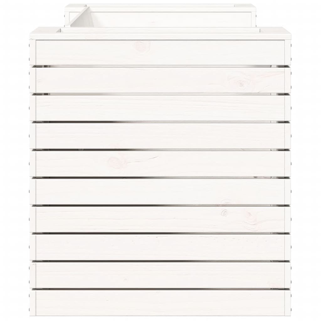 Planter Bench White 167.5x60x65 cm Solid Wood Pine