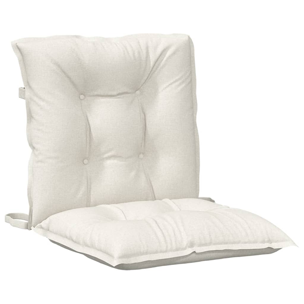 Lowback Chair Cushions 6 pcs Melange Cream 100x50x7 cm Fabric