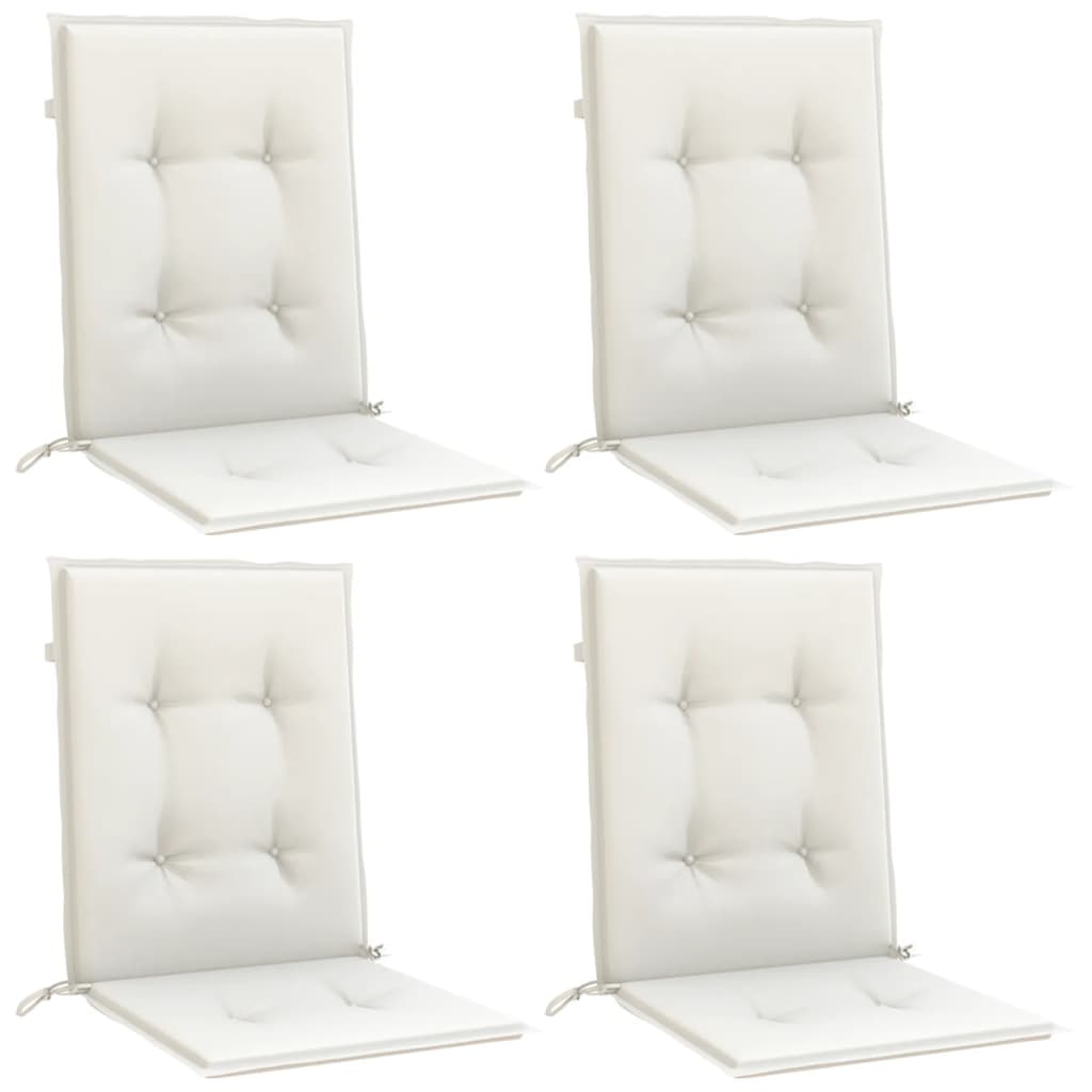 Lowback Chair Cushions 4 pcs Melange Cream 100x50x4 cm Fabric