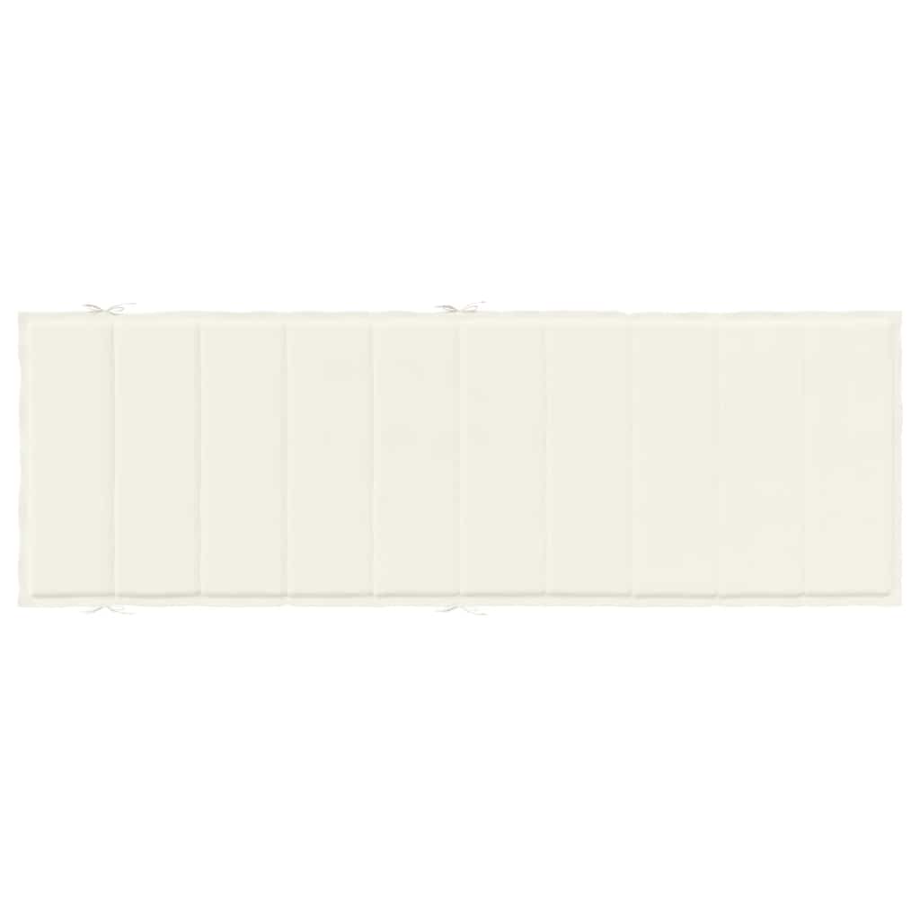 Sun Lounger Cushion Melange Cream 186x58x4 cm Fabric