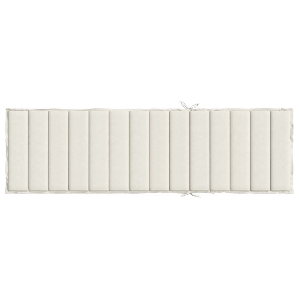 Sun Lounger Cushion Melange Cream 200x50x4 cm Fabric