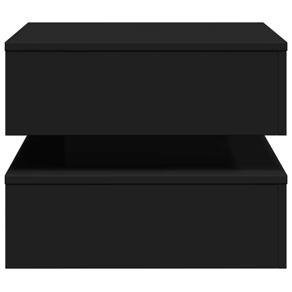Coffee Table with LED Lights Black 50x50x40 cm