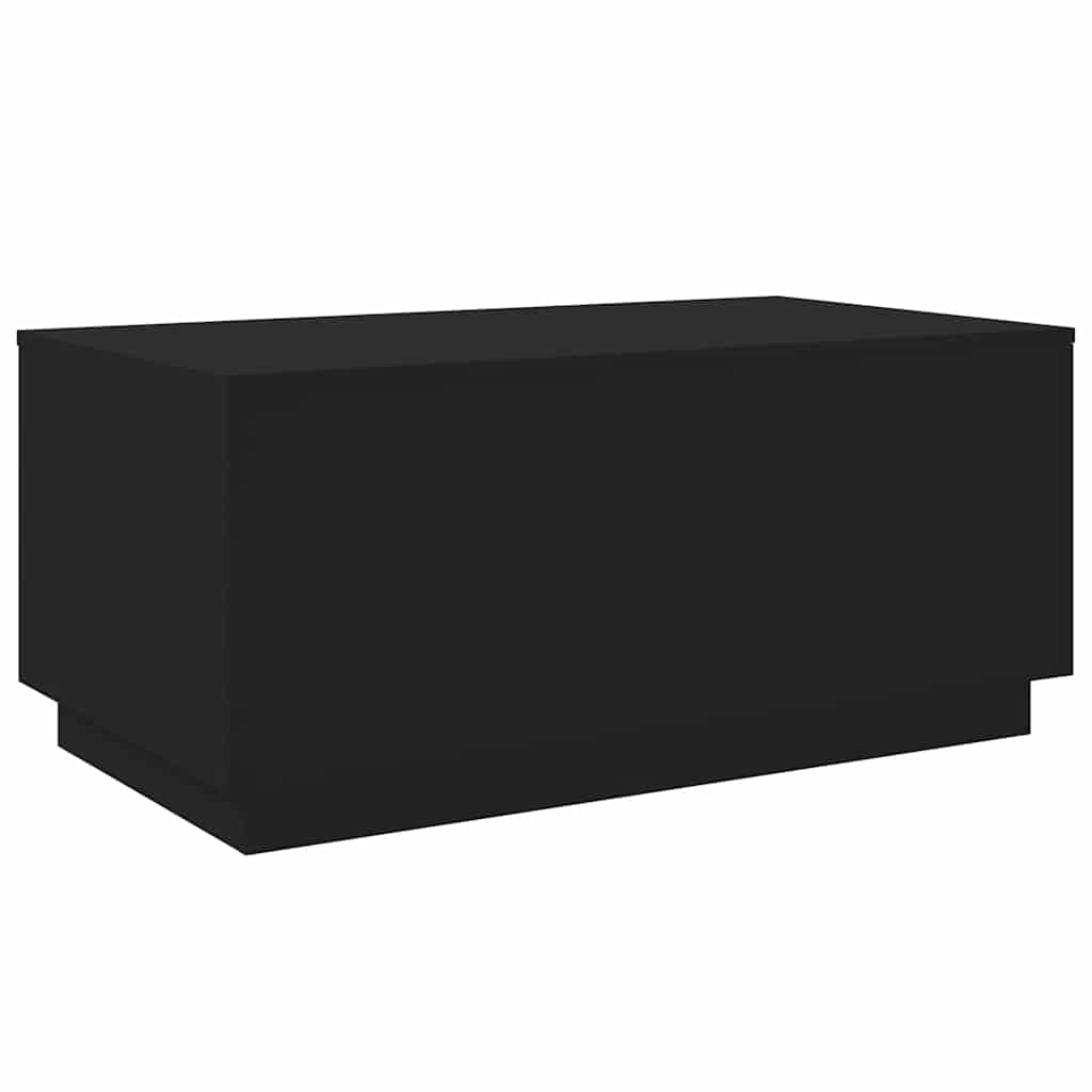 Coffee Table with LED Lights Black 90x50x40 cm