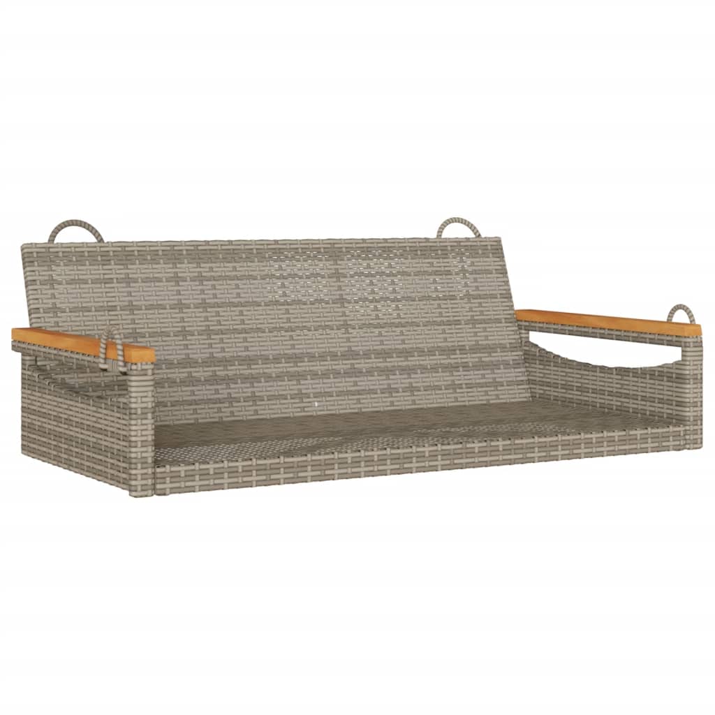 Swing Bench Grey 109x62x40 cm Poly Rattan