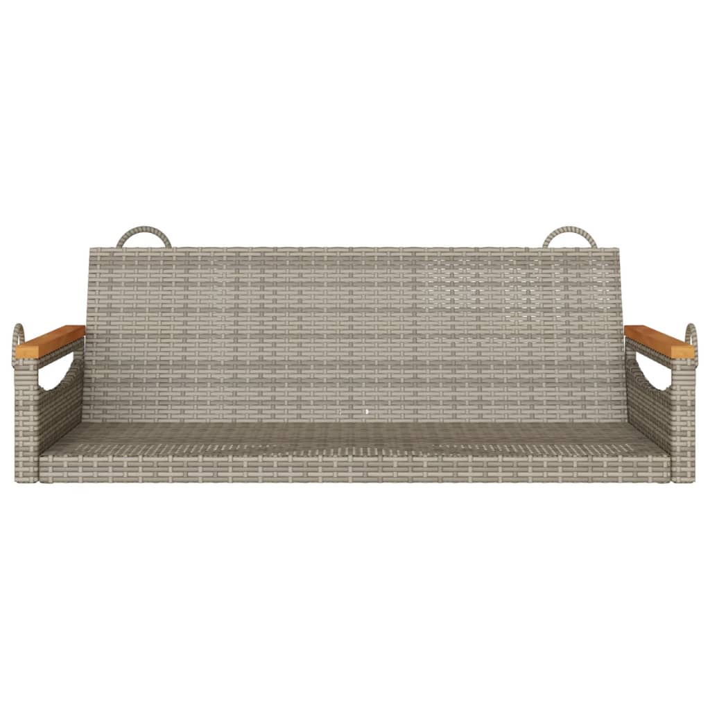 Swing Bench Grey 109x62x40 cm Poly Rattan