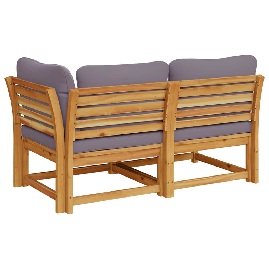 2 Piece Garden Lounge Set with Cushions Solid Wood Acacia