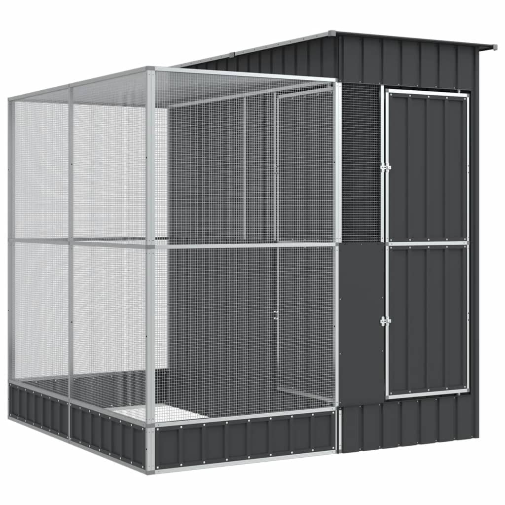 Aviary with Extension Silver 209x203x216 cm Steel