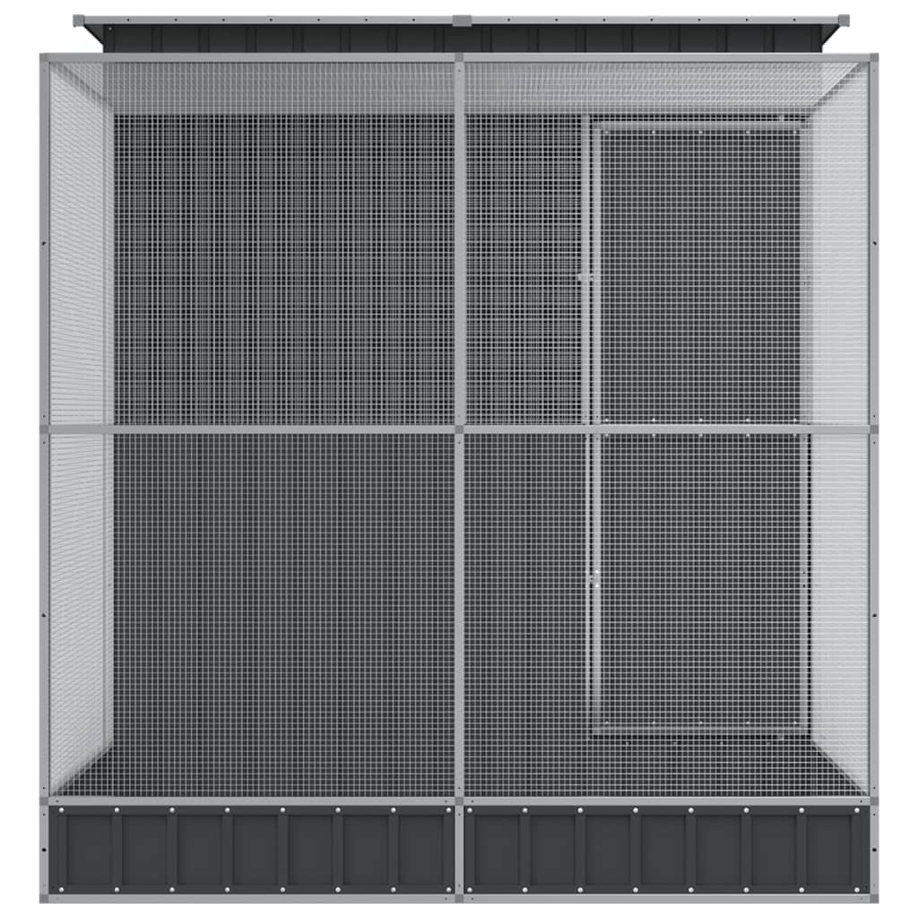 Aviary with Extension Silver 209x203x216 cm Steel
